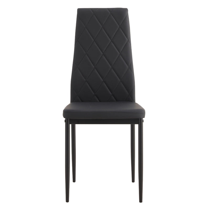 Modern 5 Piece Dining Table Set With Glass Top And Chairs - Black by HouseOfZazla