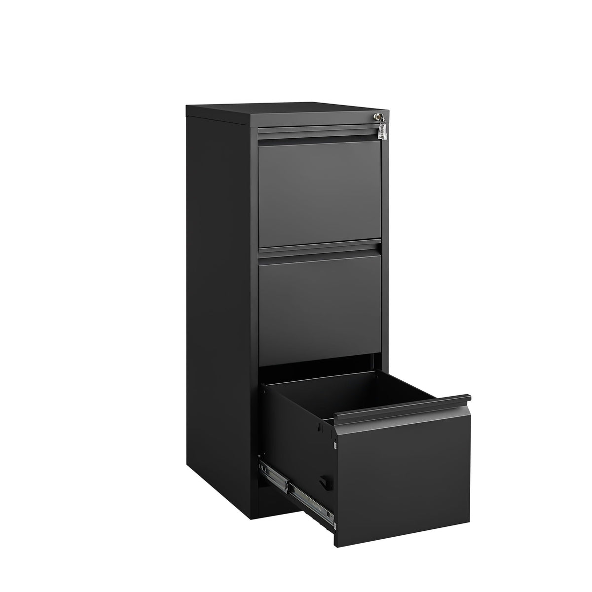 Durable Metal 3 Drawer File Cabinet With Lock For Office Storage, photo 13 of 28