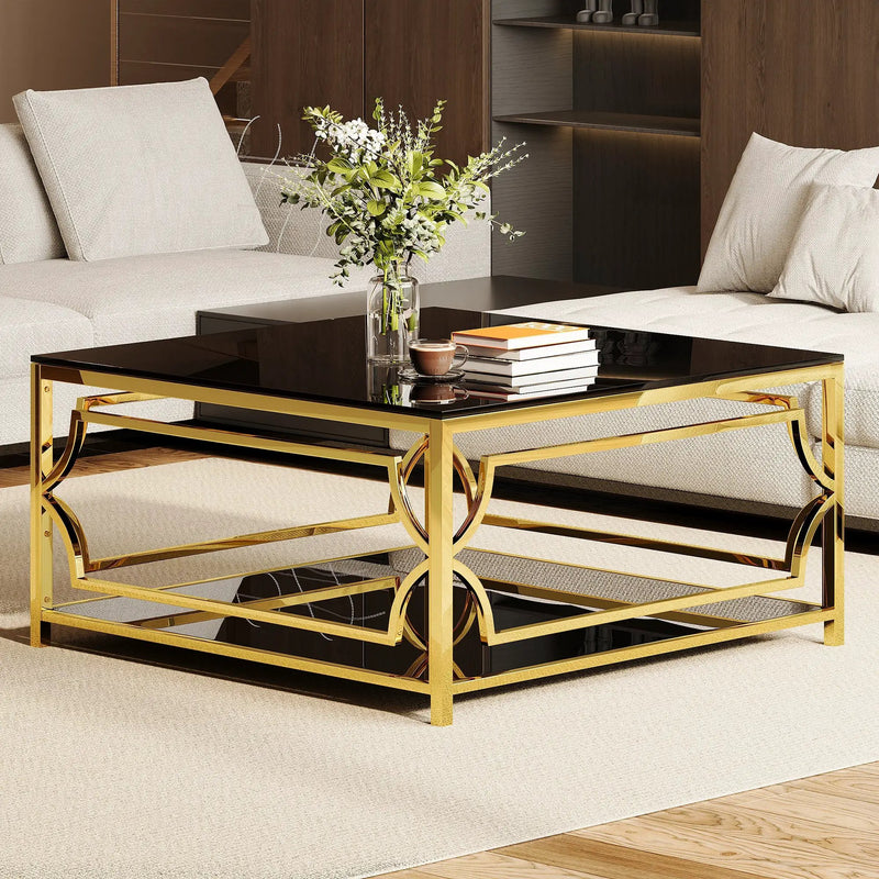 Square Glass Coffee Table in 33.5" by HouseOfZazla