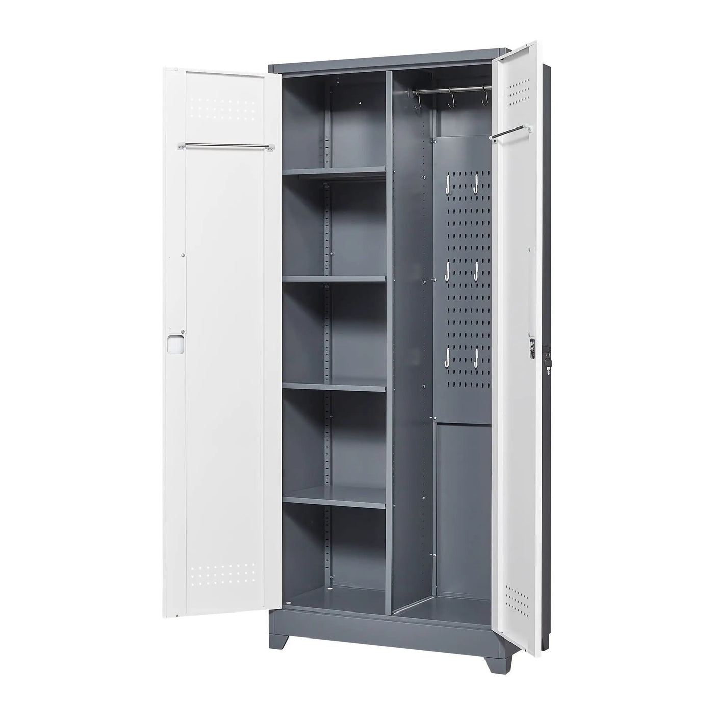 Lockers With Locking Doors, Adjustable Shelves, High Broom Tool Storage Cabinet by HouseOfZazla