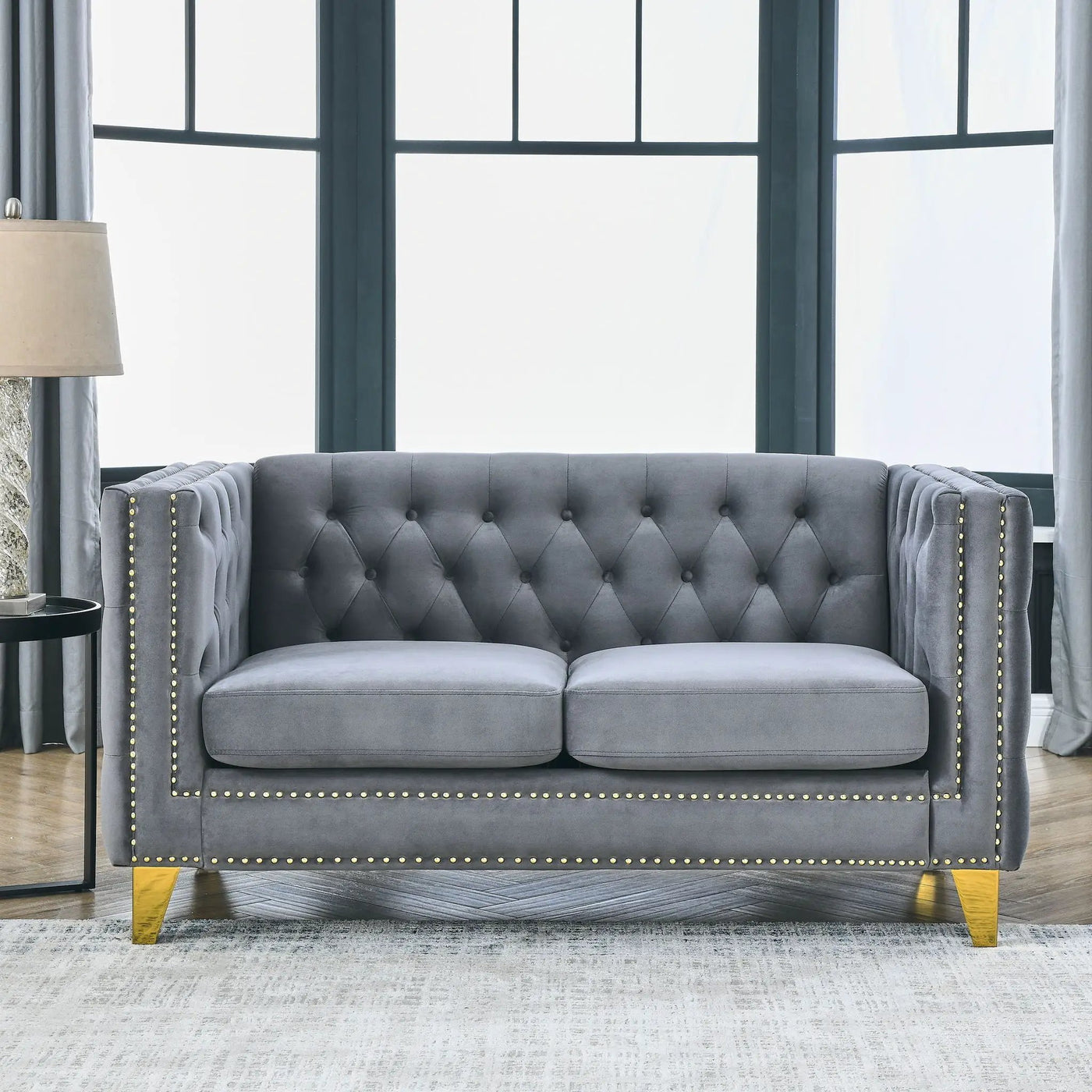 Modern Sofa With Button Tufting, Upholstered Couch For Living Room by HouseOfZazla