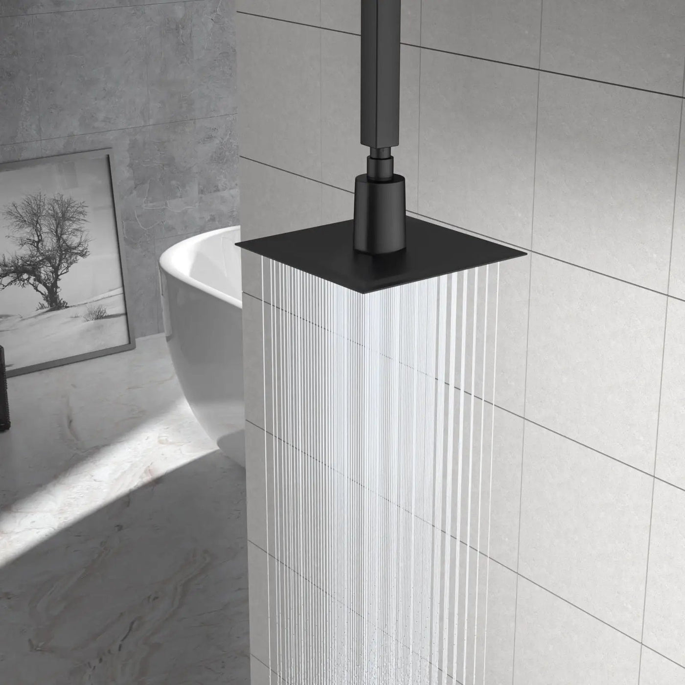 Ultra Thin 8" Square Rain Shower Head 304 Stainless Steel, Wall / Ceiling Mounted by HouseOfZazla