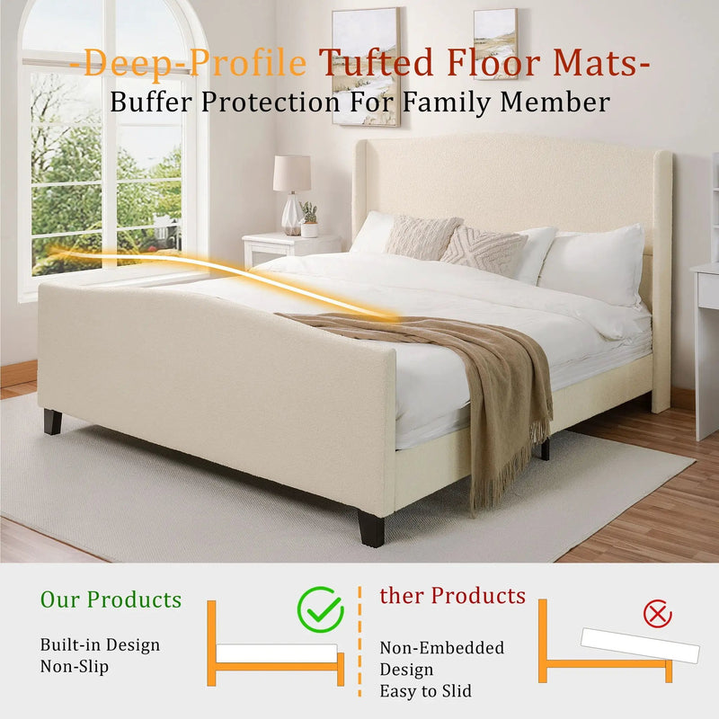 Platform Bed Frame With Tall Headboard And High Footboard by HouseOfZazla