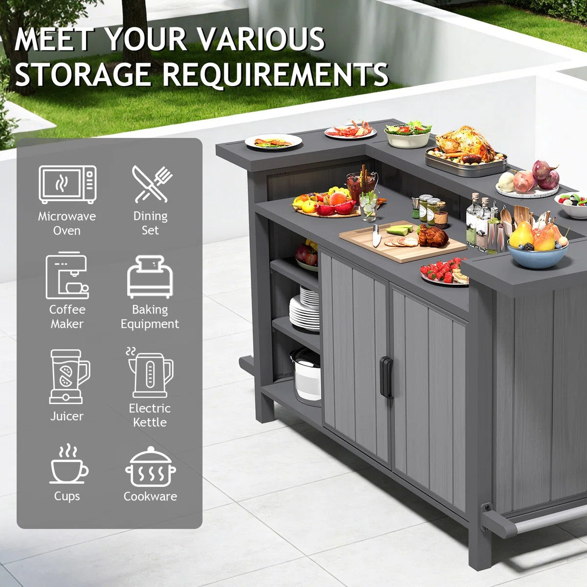 Outdoor Aluminum Grill Cart With Storage, photo 8 of 9