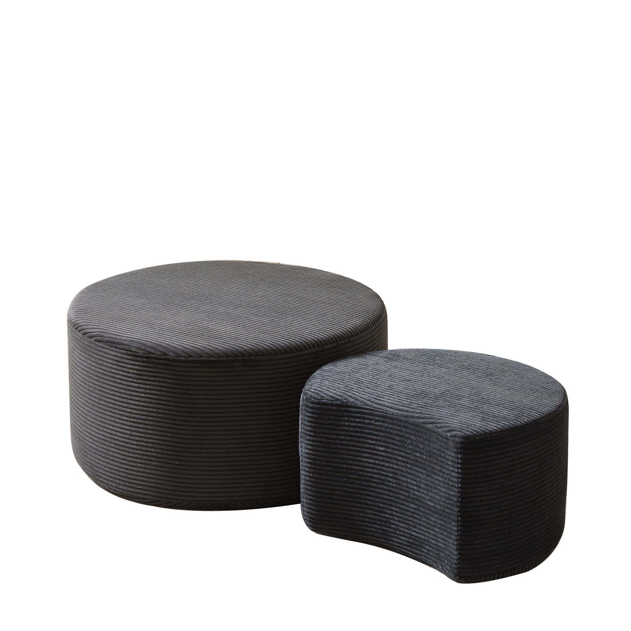 Modern Upholstered Round Coffee Table For Living Room (Set of 2) by HouseOfZazla