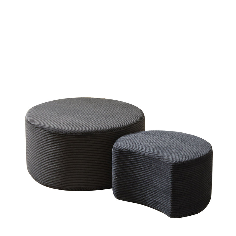 Modern Upholstered Round Coffee Table For Living Room (Set of 2) by HouseOfZazla