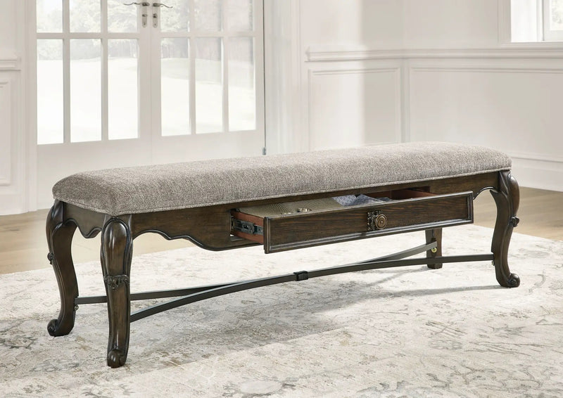 Maylee - Upholstered Storage Bench - Dark Brown by Unique Piece Furniture