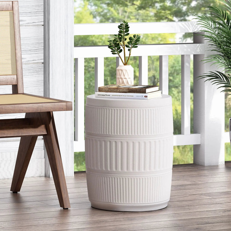 Outdoor Patio End Table - Antique White by HouseOfZazla