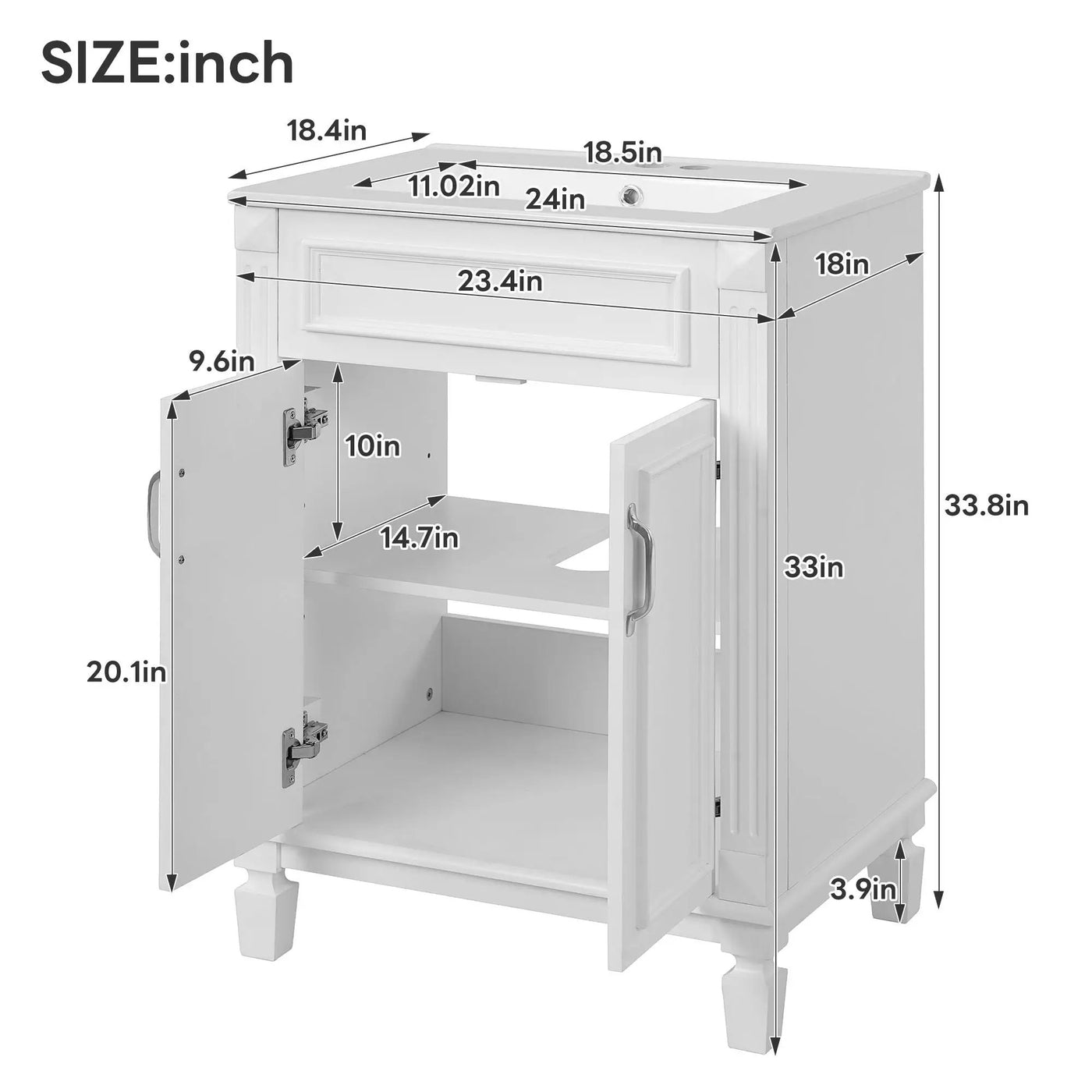 Bathroom Vanity With Top Sink and Soft Closing Doors by HouseOfZazla