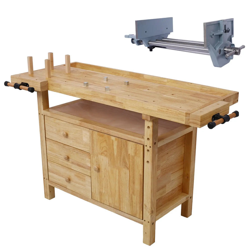 Wood Workbench - Wooden Workbench for Garage Workshop and Home by HouseOfZazla