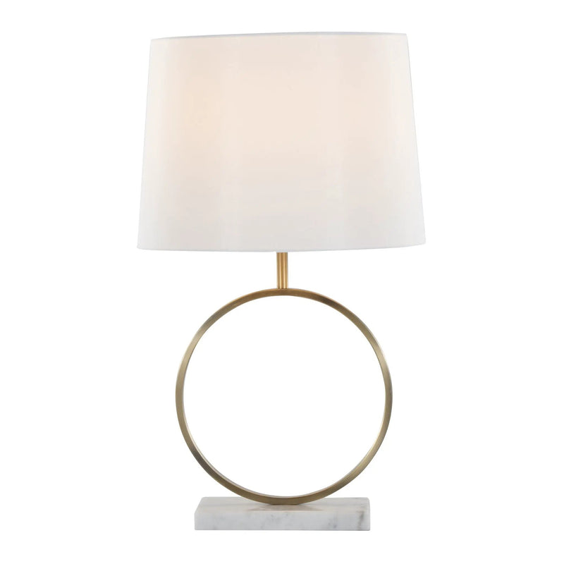 Moon - Contemporary Table Lamp - White / Gold by HouseOfZazla
