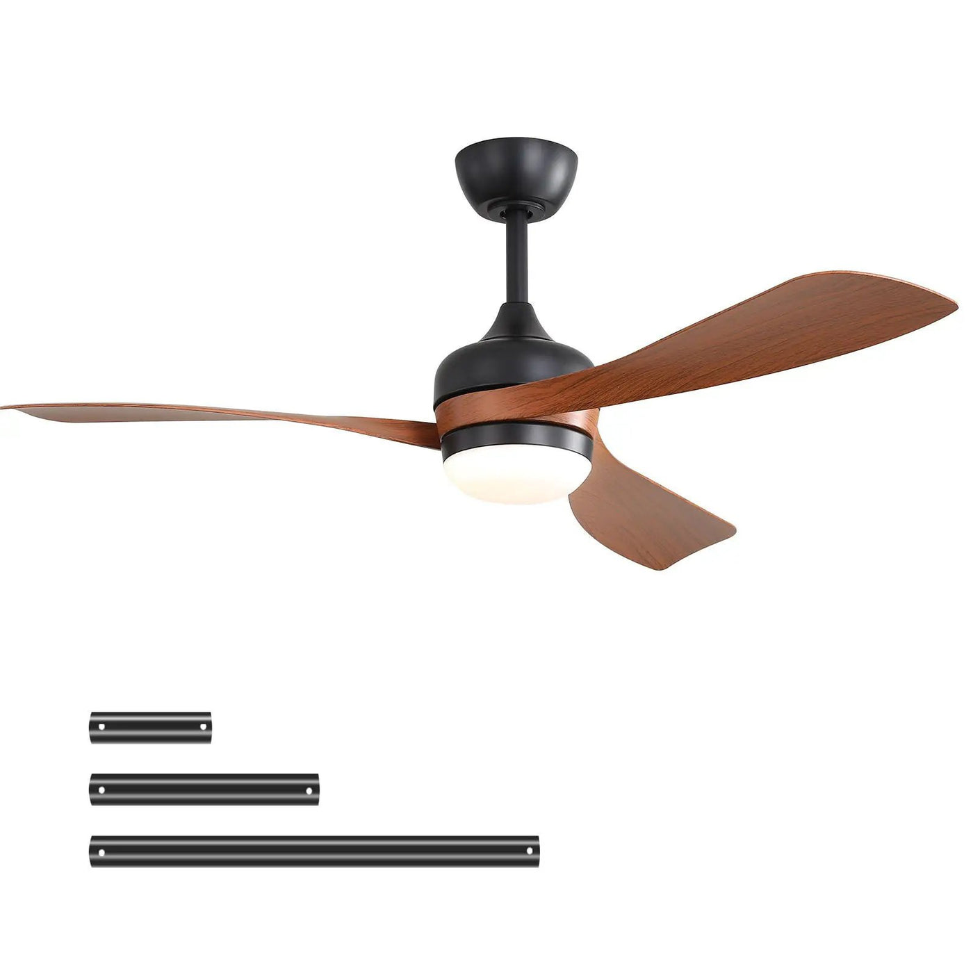 Ceiling Fan With 3 Blades, Remote Control, Reversible DC Motor, Noiseless Operation, 3 Downrods by HouseOfZazla
