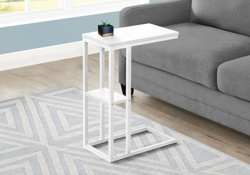 Accent Table, C - Shaped, Marble Look Contemporary & Modern Convenient Design by Unique Piece Furniture