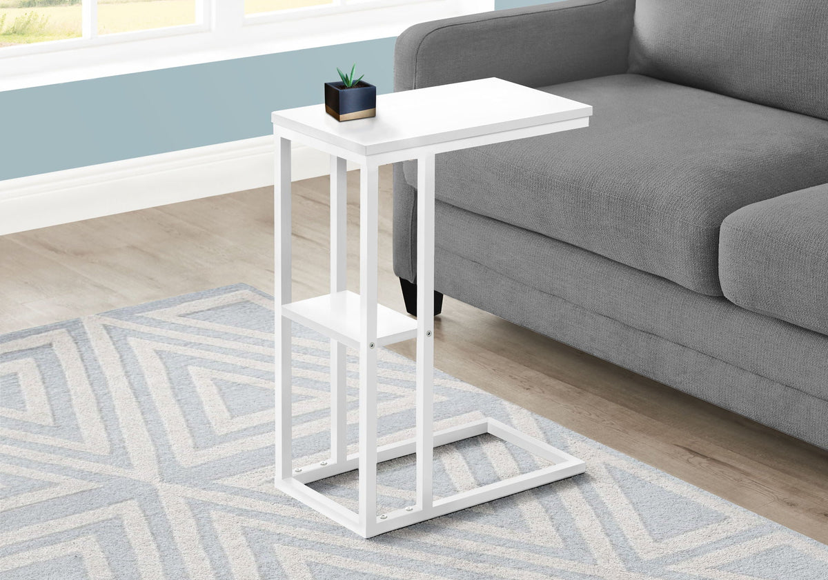 C-Shaped Marble Look Accent Table with Metal Frame - Multiple Colors, photo 2 of 20