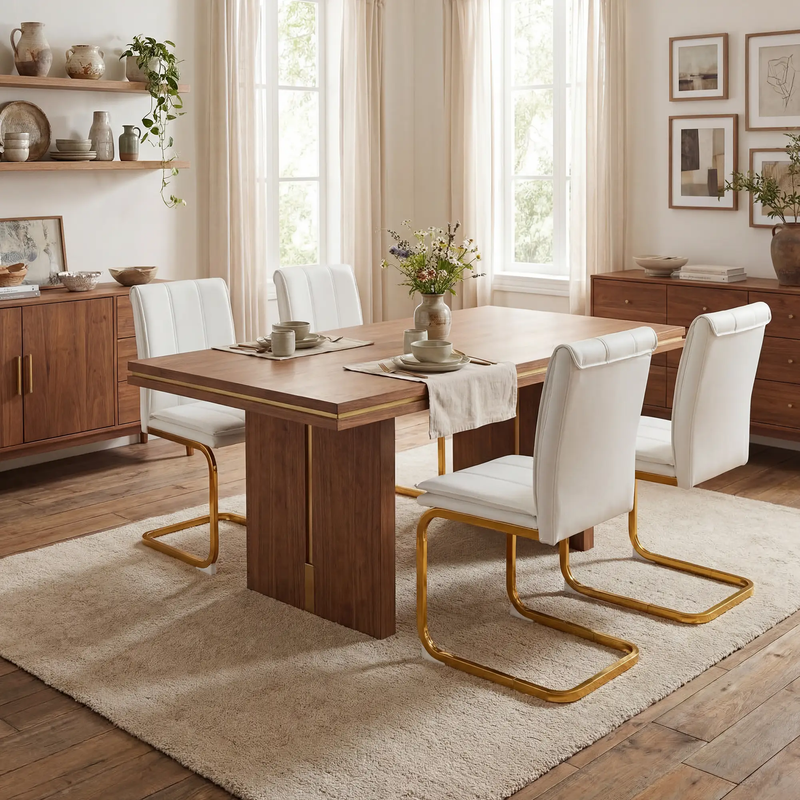 Modern Dining Chairs Set of 4, PU Leather by HouseOfZazla