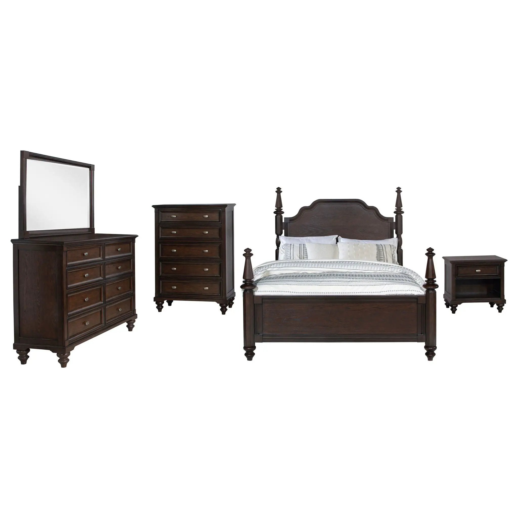 Andover 5-piece Eastern King Bedroom Set Dark Oak by Unique Piece Furniture
