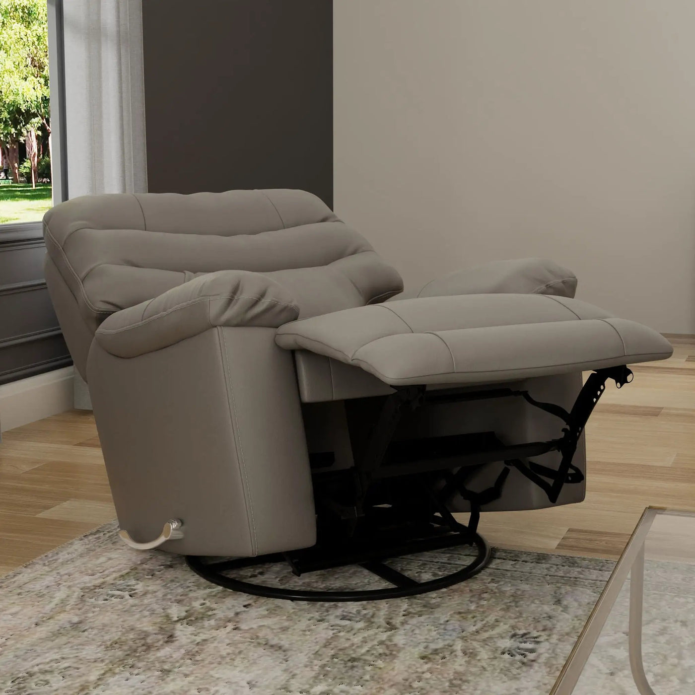 Oslo Antelope - Swivel Glider Recliner With Manual Footrest by Unique Piece Furniture