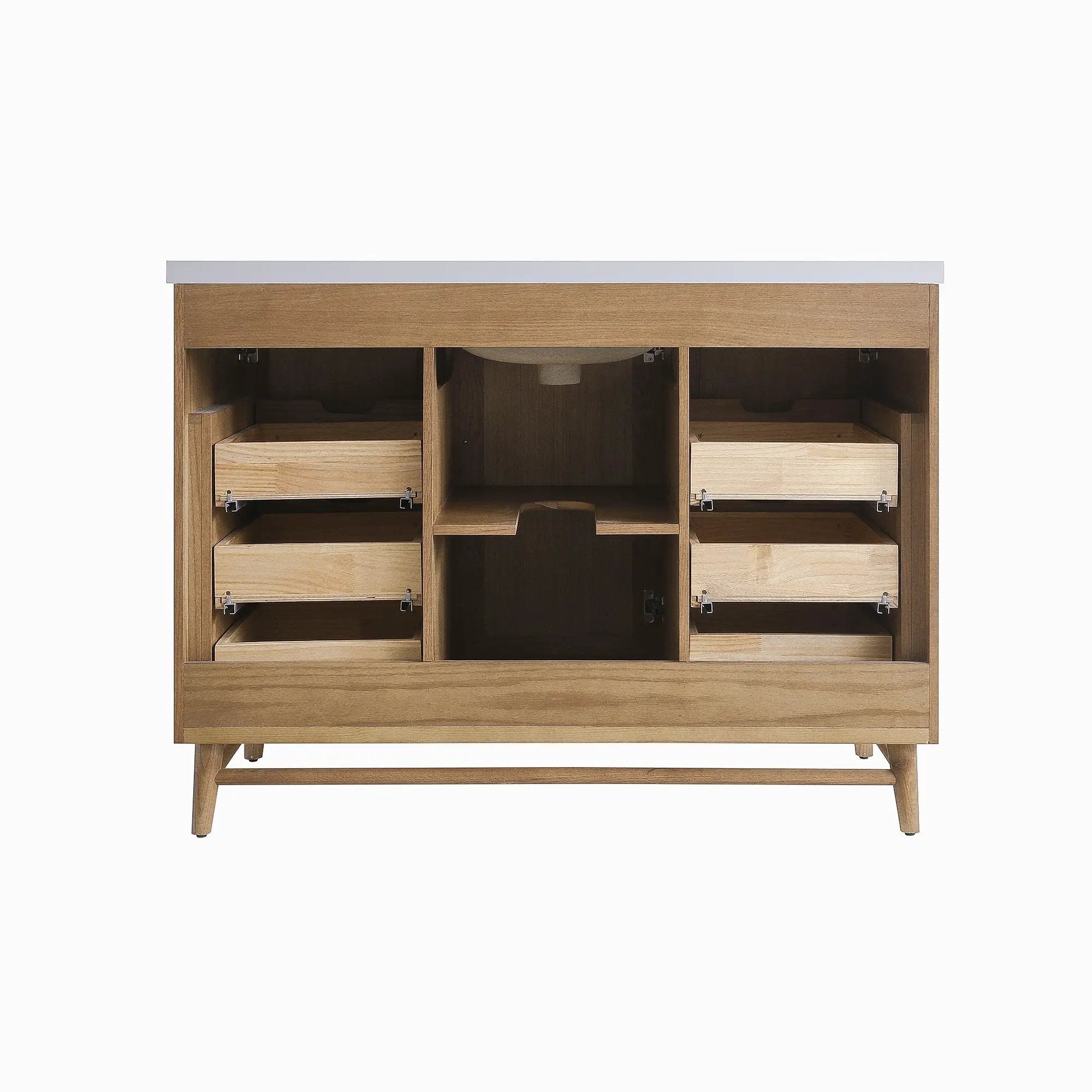 Fully Assembled 48" Freestanding Single Sink Light Coffee Bathroom Vanity by HouseOfZazla