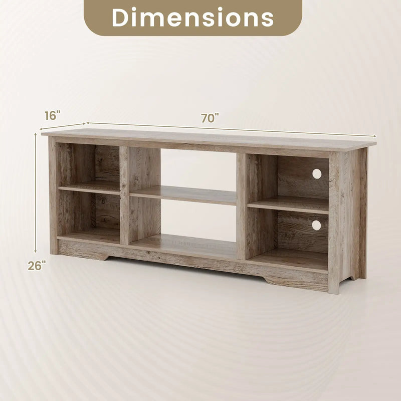 70 Inch TV Stand for up to 75 Inch Flat Screen TVs with Adjustable Shelves by DirectDeals