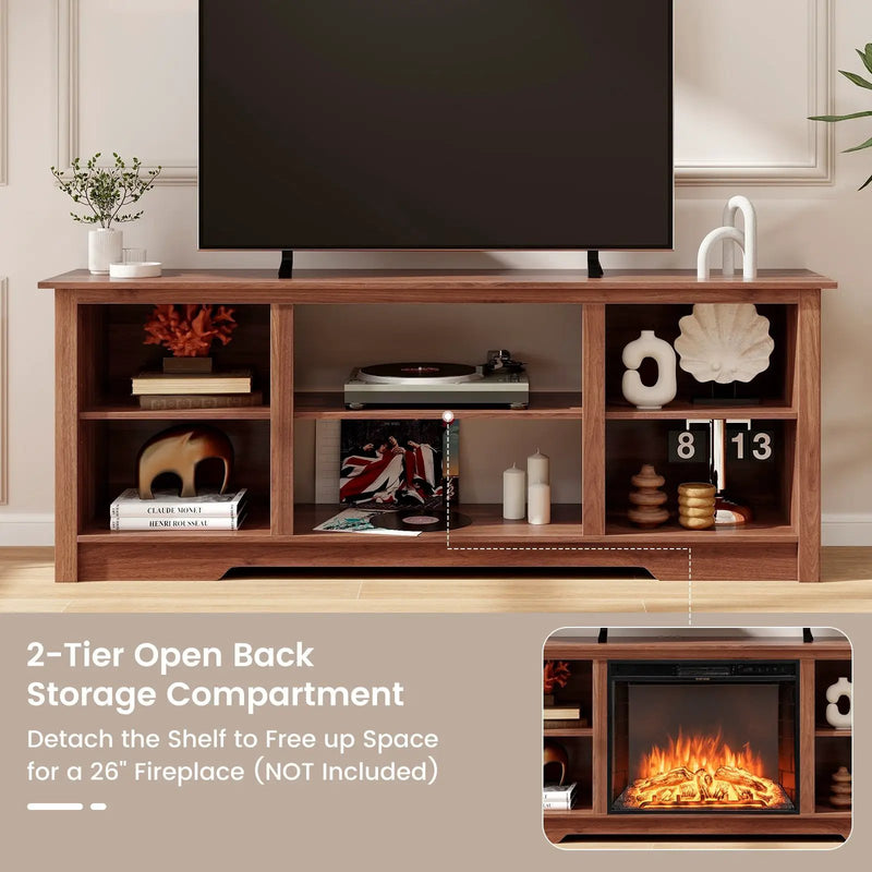 70 Inch TV Stand for up to 75 Inch Flat Screen TVs with Adjustable Shelves by DirectDeals
