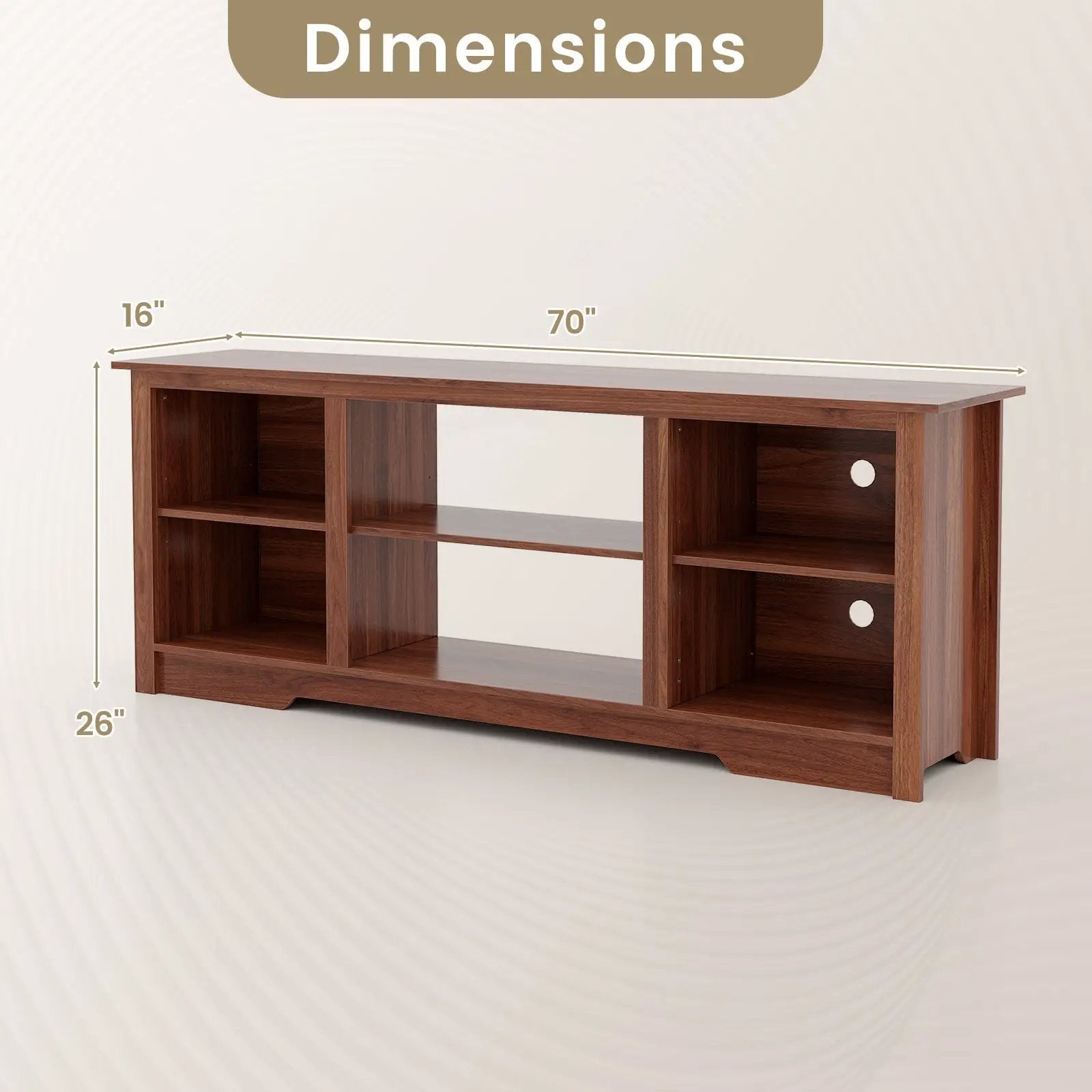 70 Inch TV Stand for up to 75 Inch Flat Screen TVs with Adjustable Shelves by DirectDeals