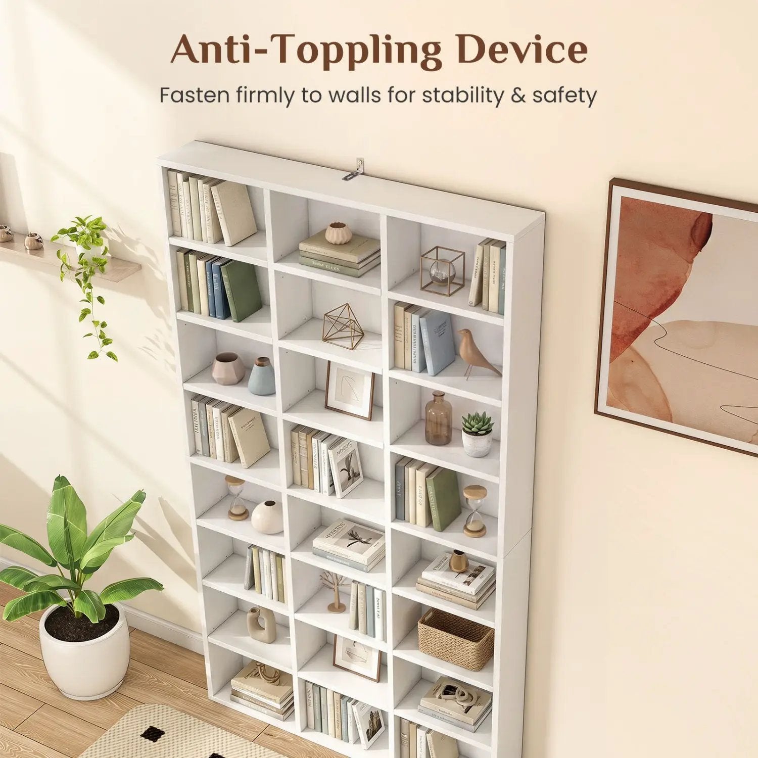 70-Inch Tall Bookshelf with 24 Cube Storage Compartments by DirectDeals