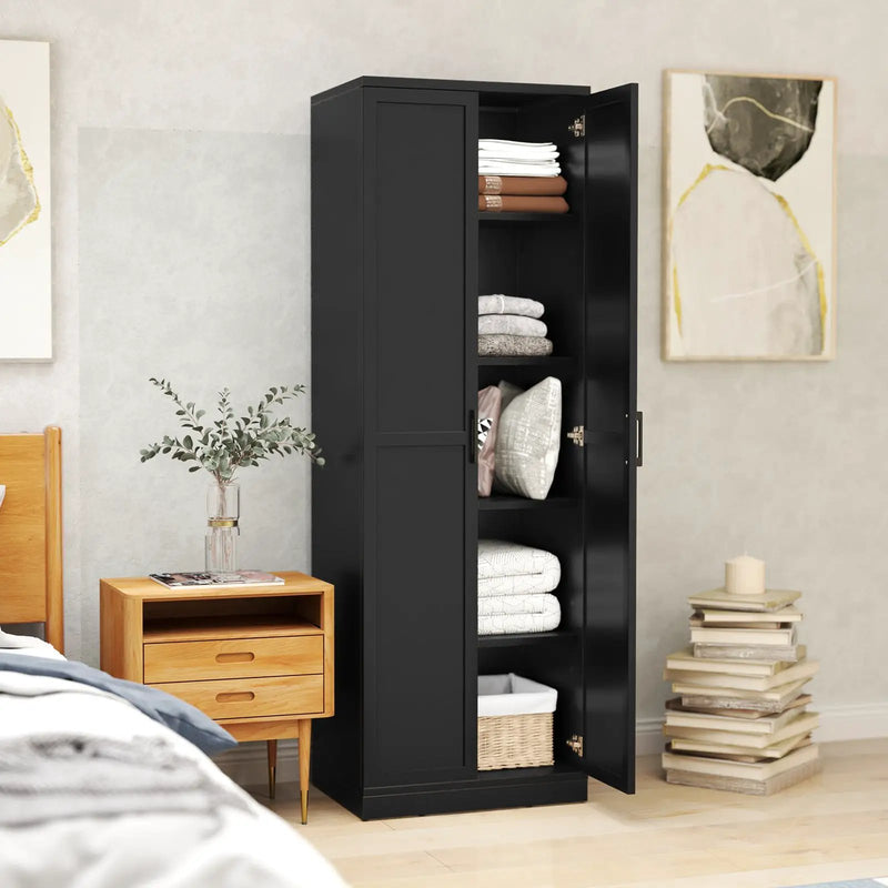 70 Inch Freestanding Storage Cabinet with 2 Doors and 5 Shelves by DirectDeals