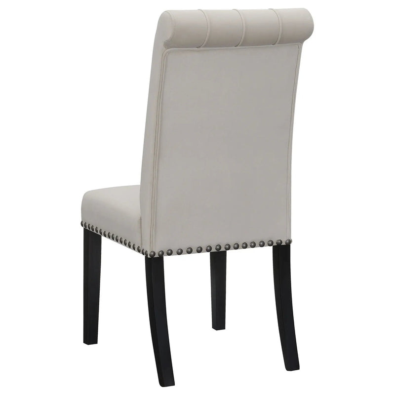 Alana Velvet Upholstered Dining Side Chair Sand (Set of 2) by Unique Piece Furniture