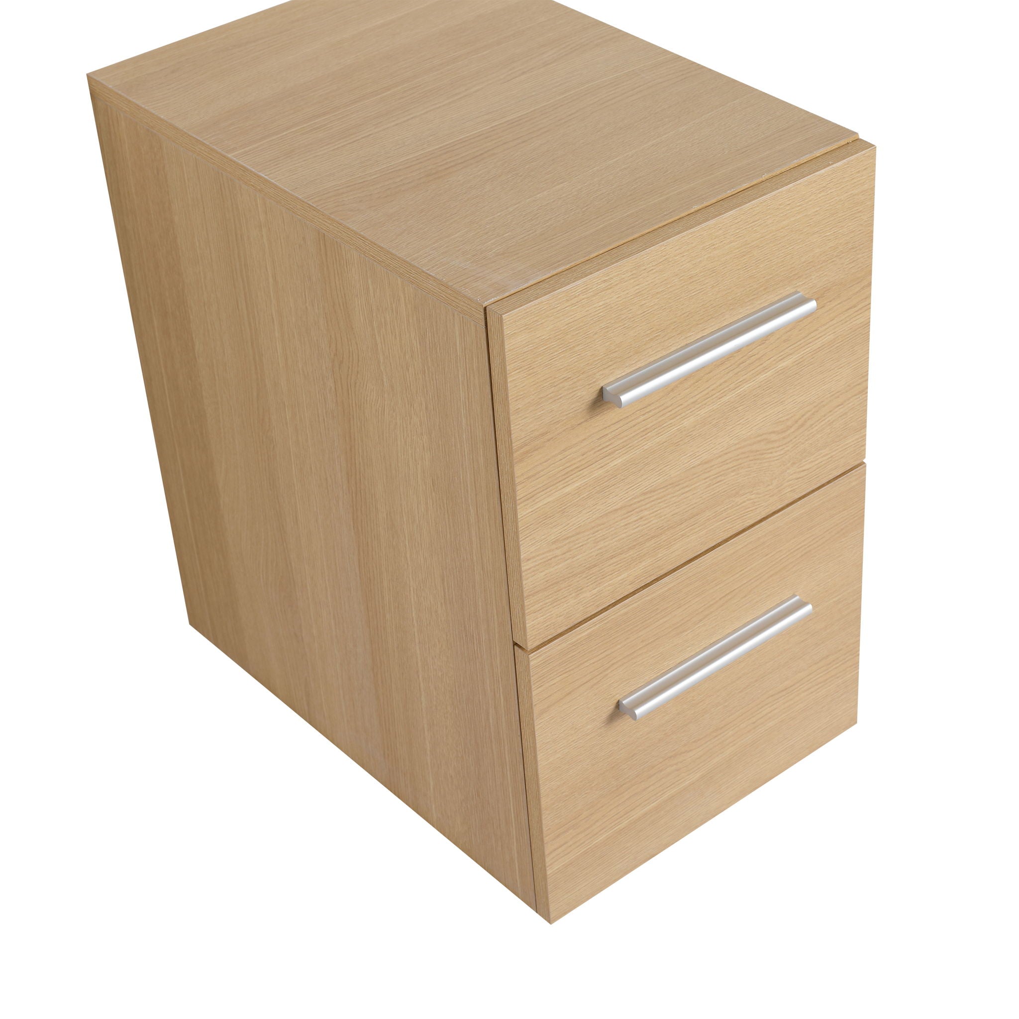 Floating Bathroom Vanity Drawer Base, Wall Mounted Storage With 2 Drawers - Light Oak by HouseOfZazla