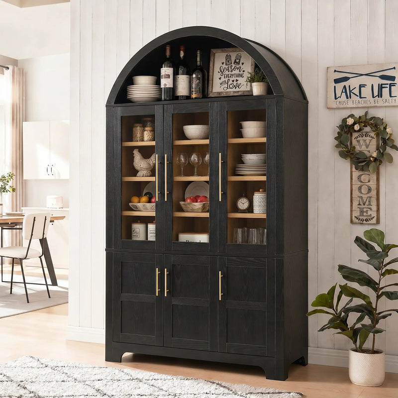 K&K 73" Tall Arched Kitchen Pantry by HouseOfZazla