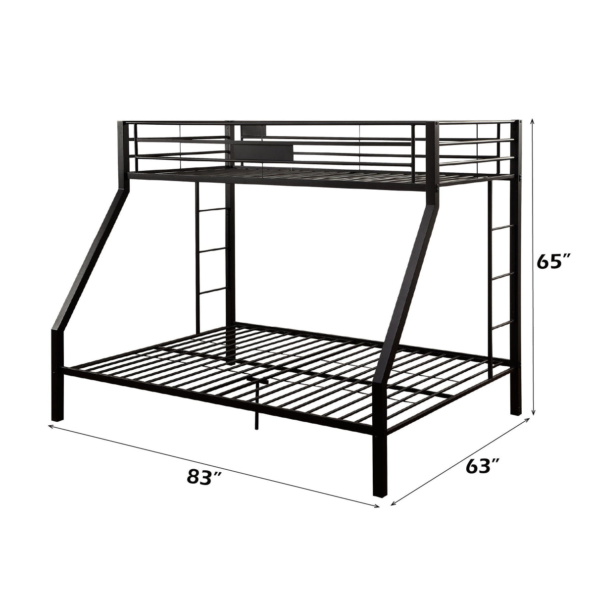 Limbra Spacious Design Double Bunk Bed with Metal Frame - Black or Dark Brown, photo 9 of 16
