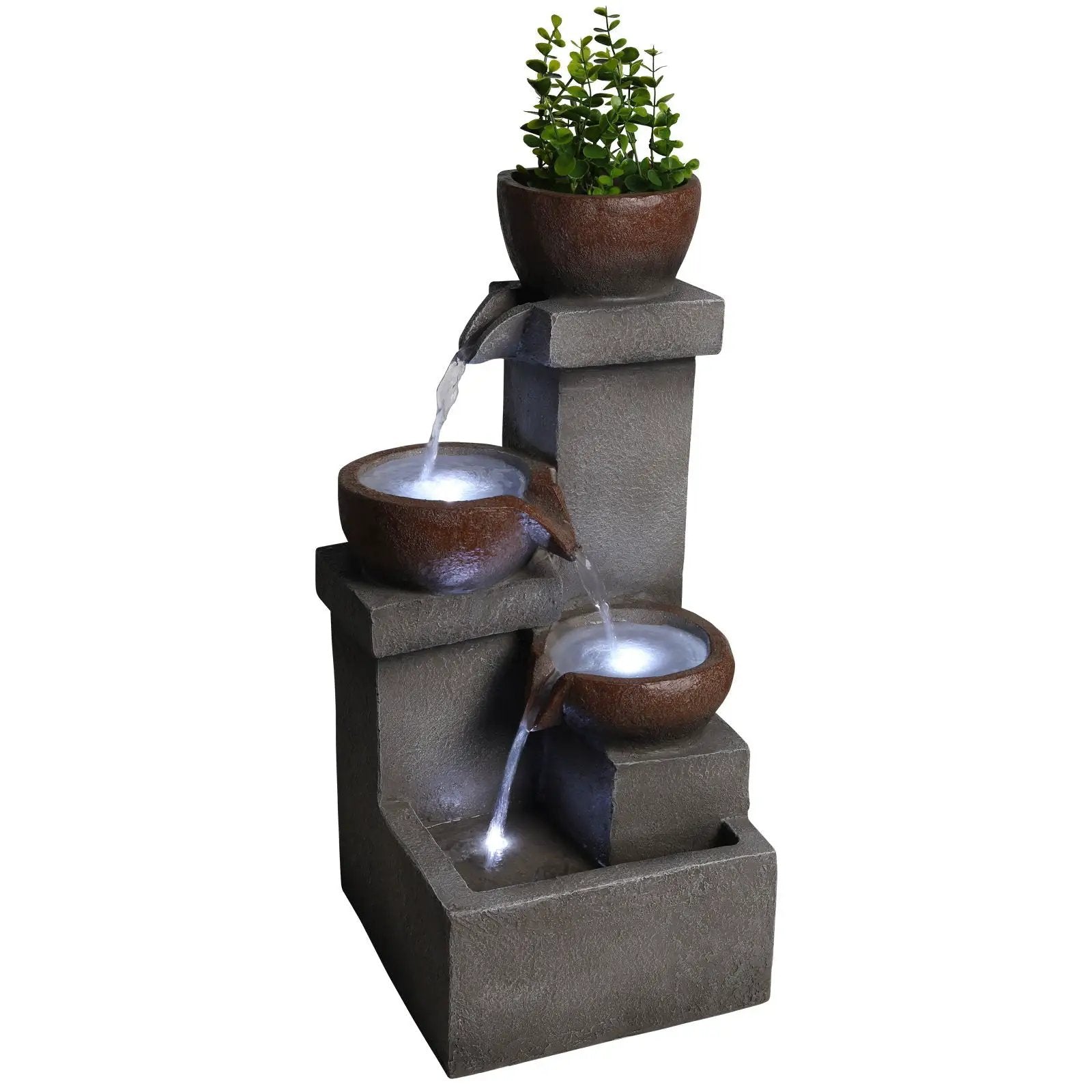 LED Waterfall Fountain Outdoor For Garden - Gray by HouseOfZazla