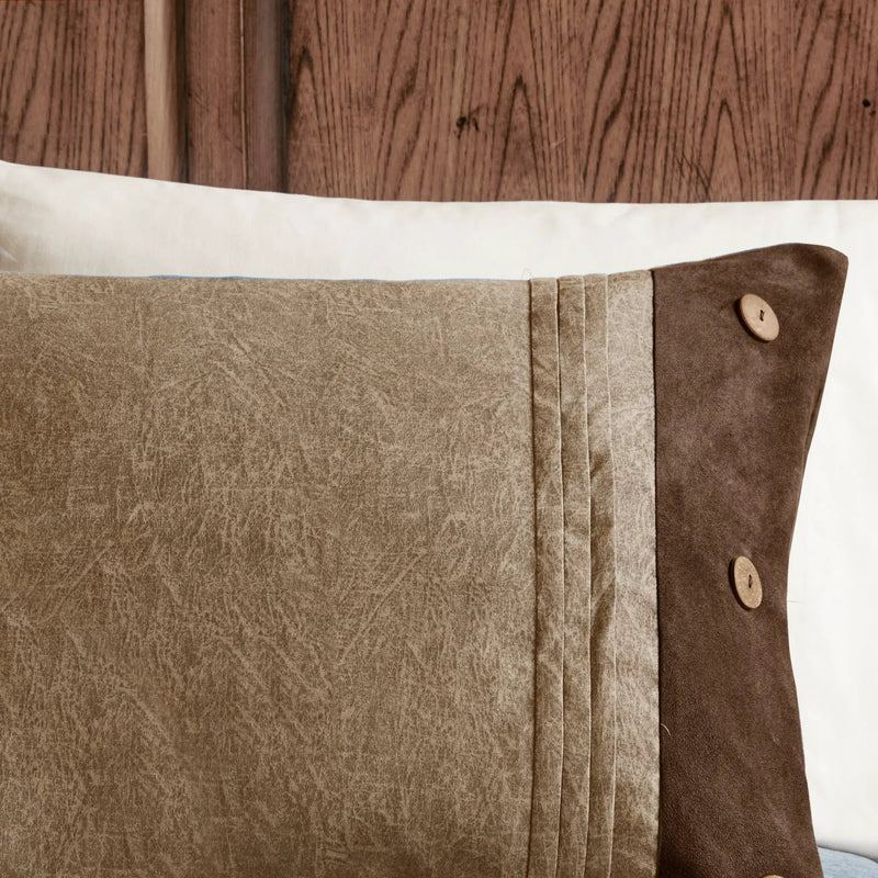 7 Piece Faux Suede Comforter Set Brown King by HouseOfZazla