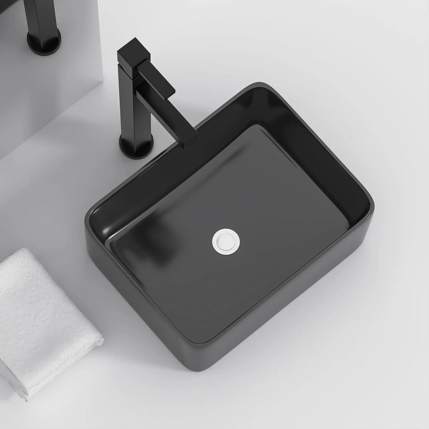 Modern European Design Ceramic Rectangular Vessel Bathroom Sink by HouseOfZazla