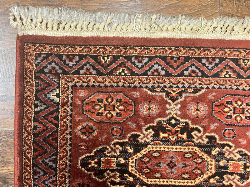 Belgium Power Loomed Runner Rug 2x9, Vintage Wool Rug for Hallway 2 x 9 ft, Red, Caucasian Persian Design, 9ft Runner by Jewel Rugs
