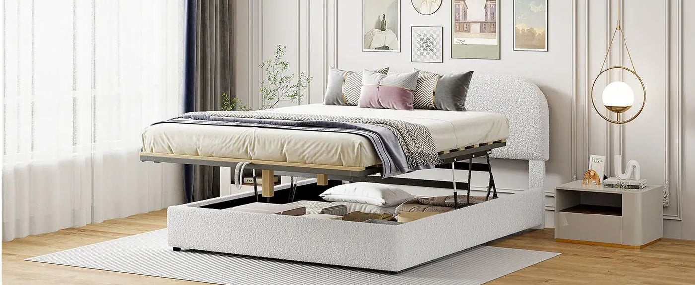 Upholstered Platform Bed With Hydraulic Storage System by HouseOfZazla