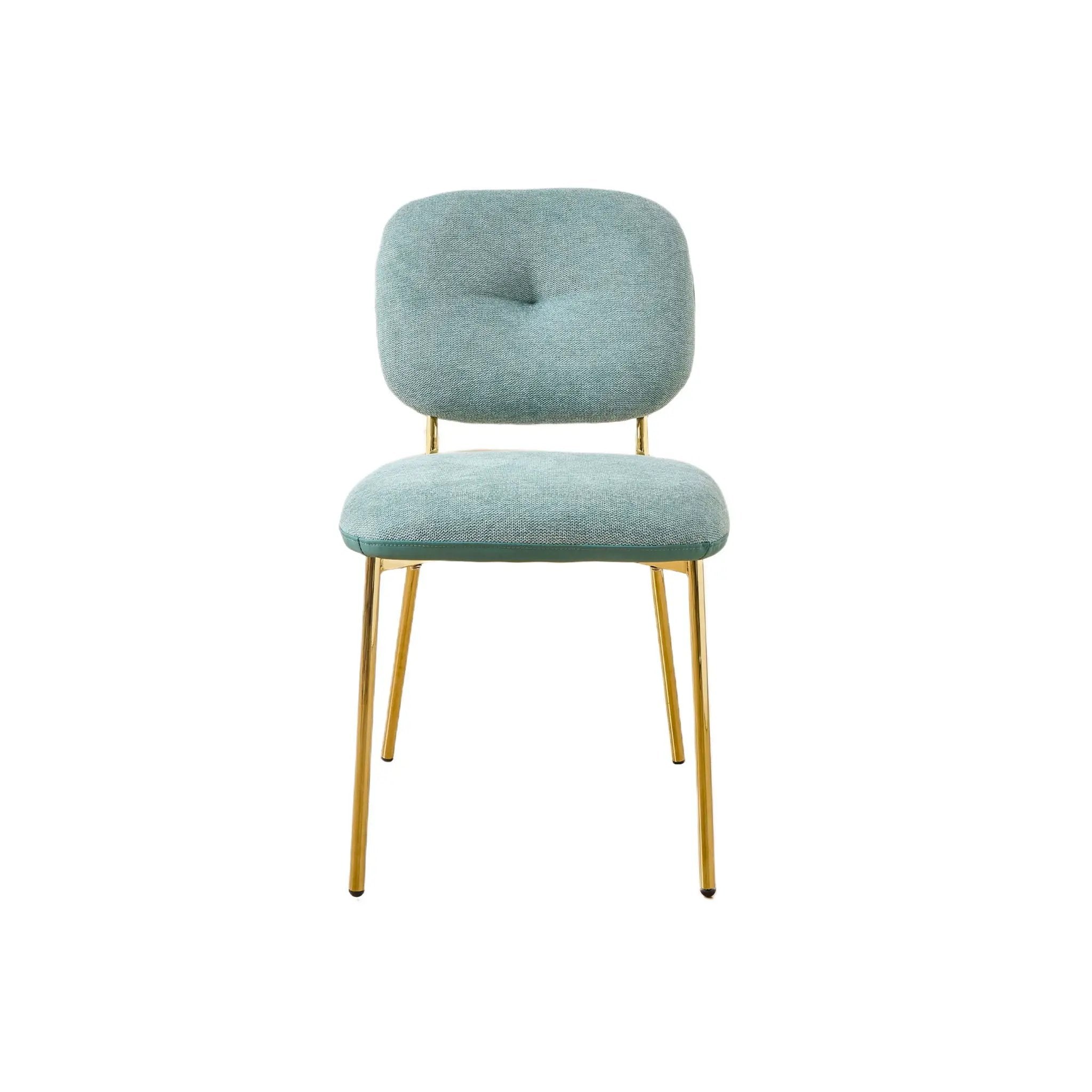 Modern Dining Chairs (Set of 2) Upholstered Accent Chairs With Metal Legs Space Saving Contemporary Seating - Green by HouseOfZazla
