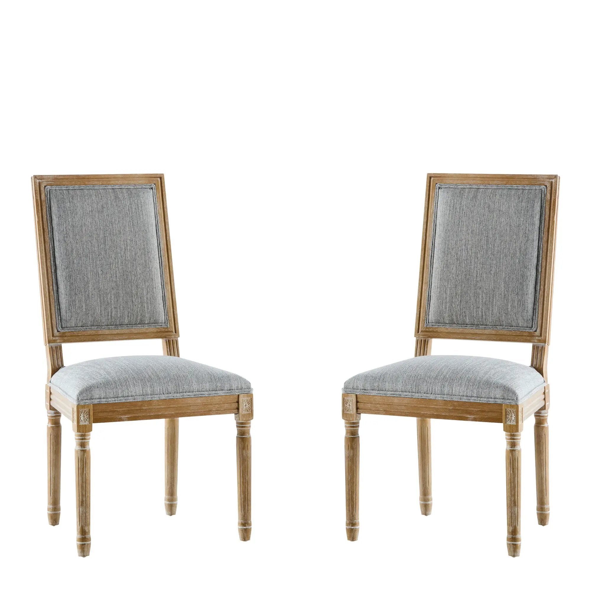 French Country Style Dining Chair With Upholstered Seating And Fluted Legs by HouseOfZazla