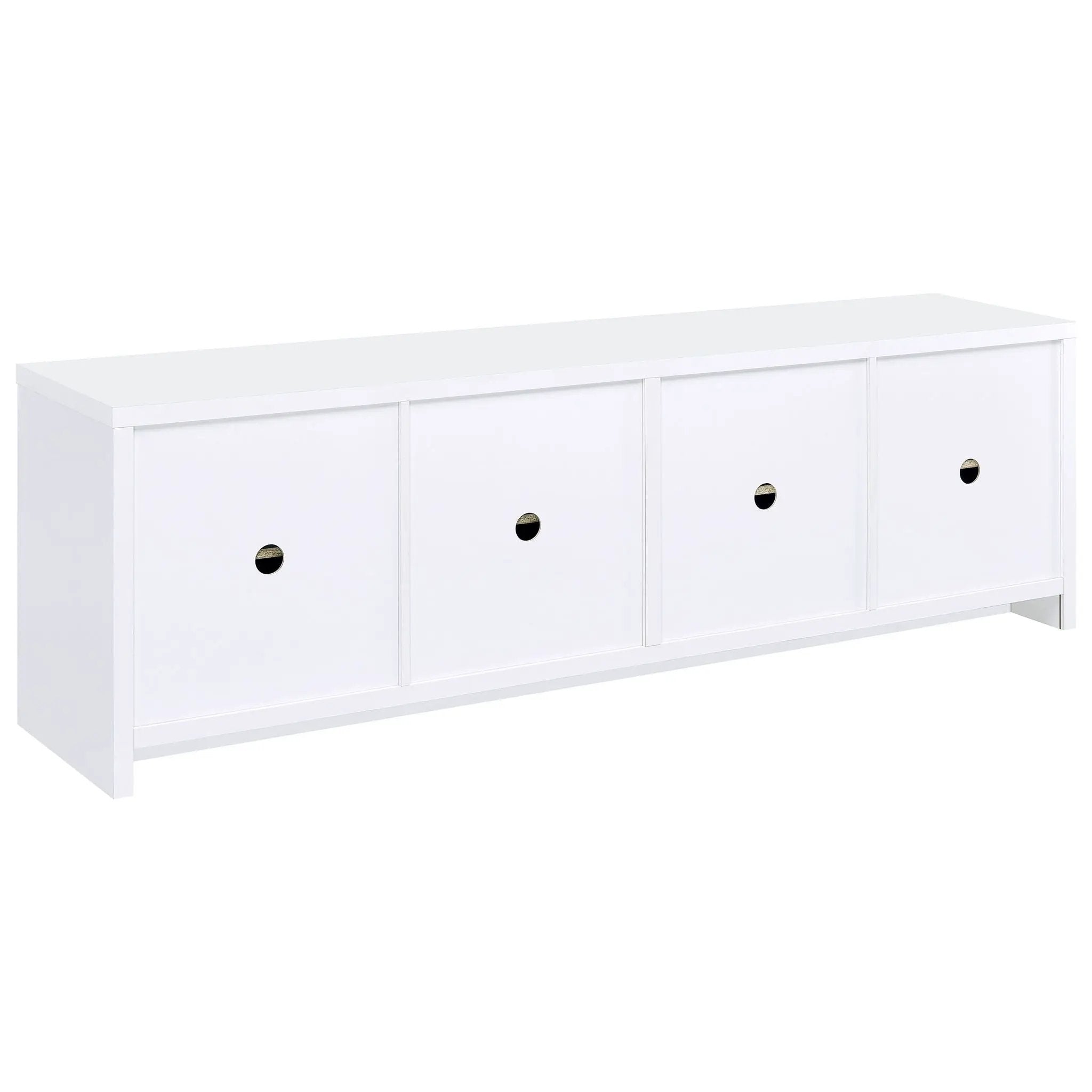 Laughlin 4-door Engineered Wood 78-inch TV Stand White by Unique Piece Furniture