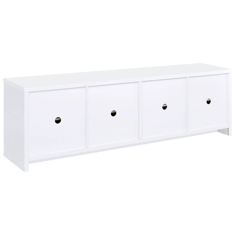 Laughlin 4-door Engineered Wood 78-inch TV Stand White by Unique Piece Furniture