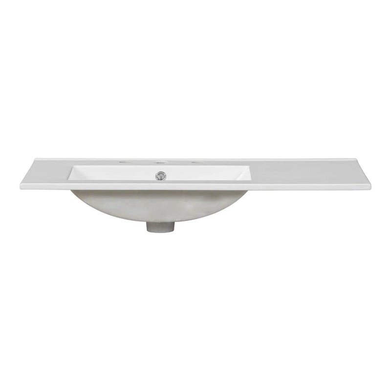Bathroom Vanity With Ceramic Sink Combo, Abundant Storage Cabinet 2 Soft Close Doors And 5 Drawers by HouseOfZazla