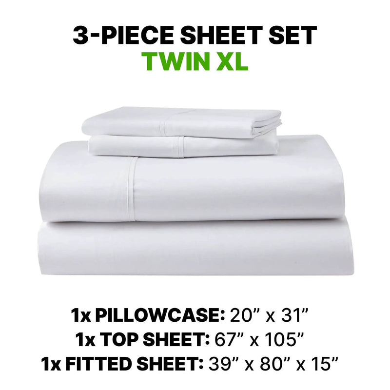 Sheet Set Luxurious Supima Cotton & TENCEL Blend with GhostGrip Bands by HouseOfZazla