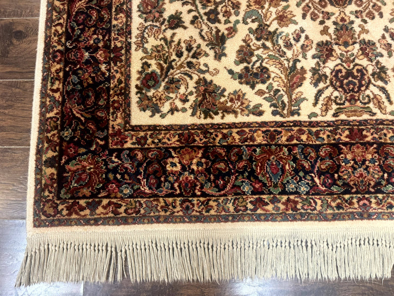 Karastan Rug 5.9 x 9, Ivory Sarouk #760, Wool Pile, Original 700 Series, Vintage by Jewel Rugs