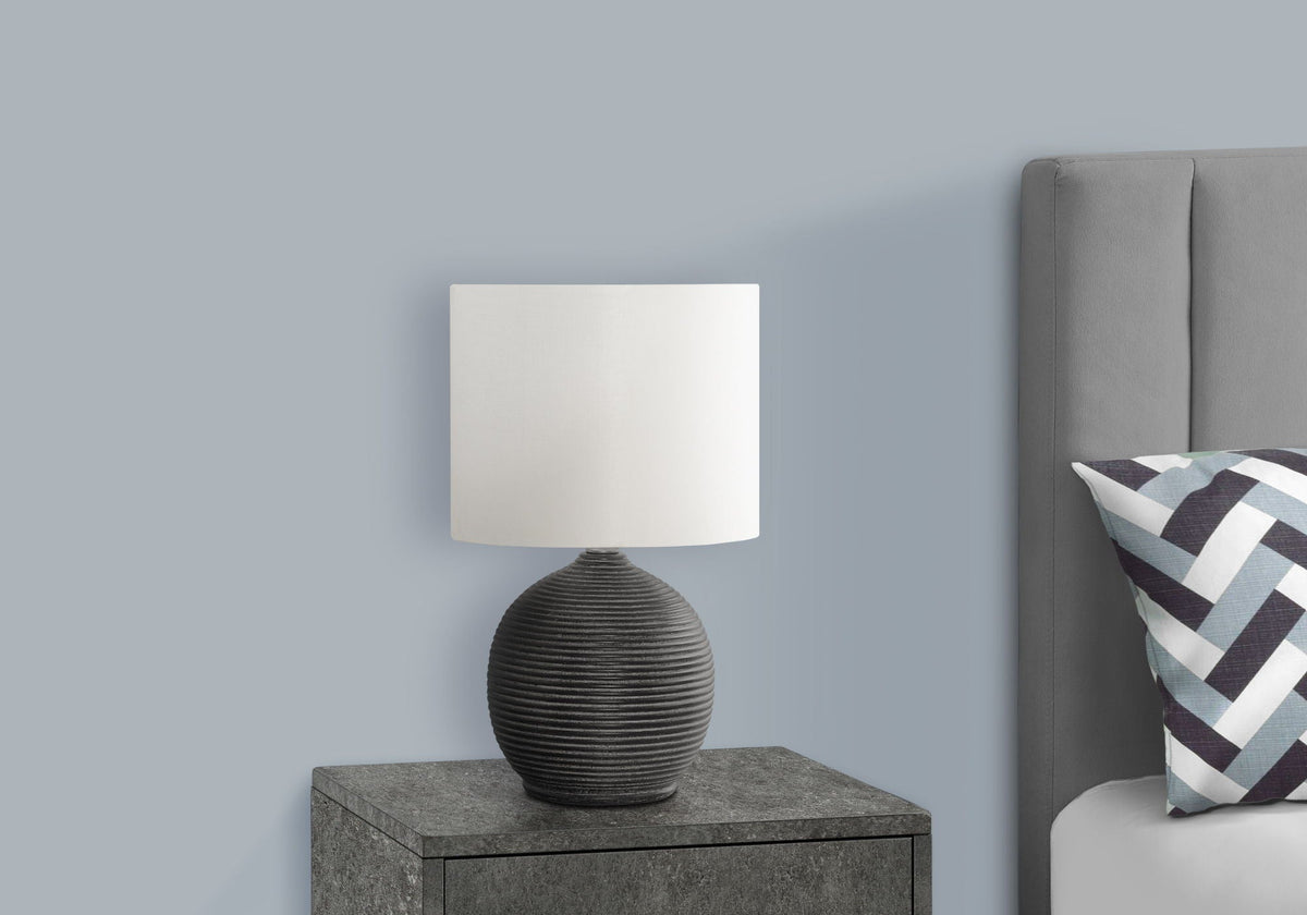 Contemporary Resin Table Lamp with Textured Beehive Base - Black, photo 4 of 4