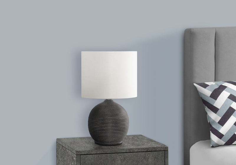 Contemporary Resin Table Lamp with Textured Beehive Base - Black, photo 4 of 4