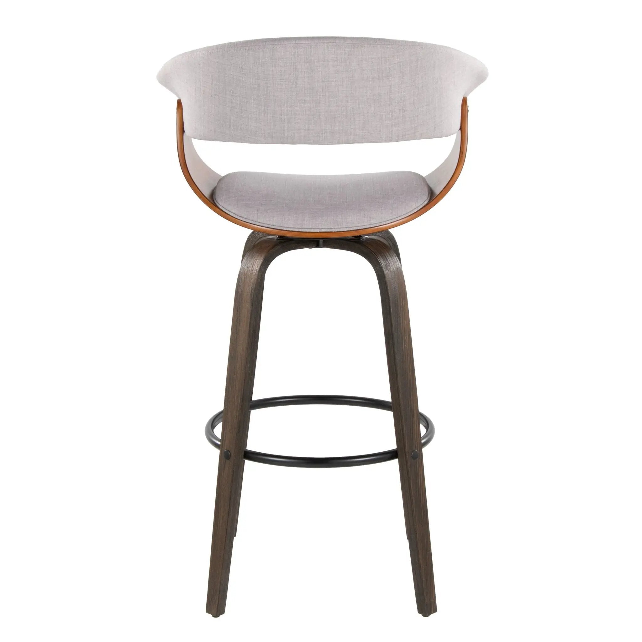 Vintage Mod - Mid Century Modern Fixed Height Barstool With Swivel & Round Footrest (Set of 2) by Unique Piece Furniture