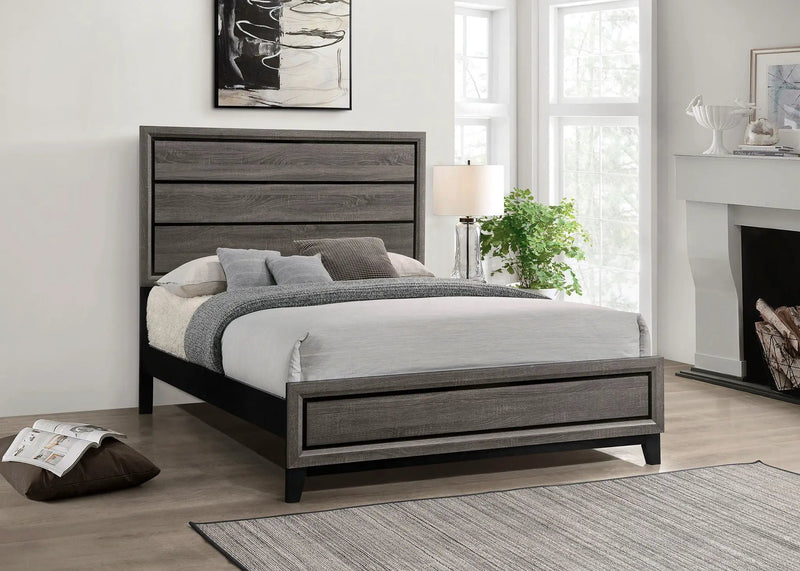 Watson Wood Queen Panel Bed Grey Oak by Unique Piece Furniture