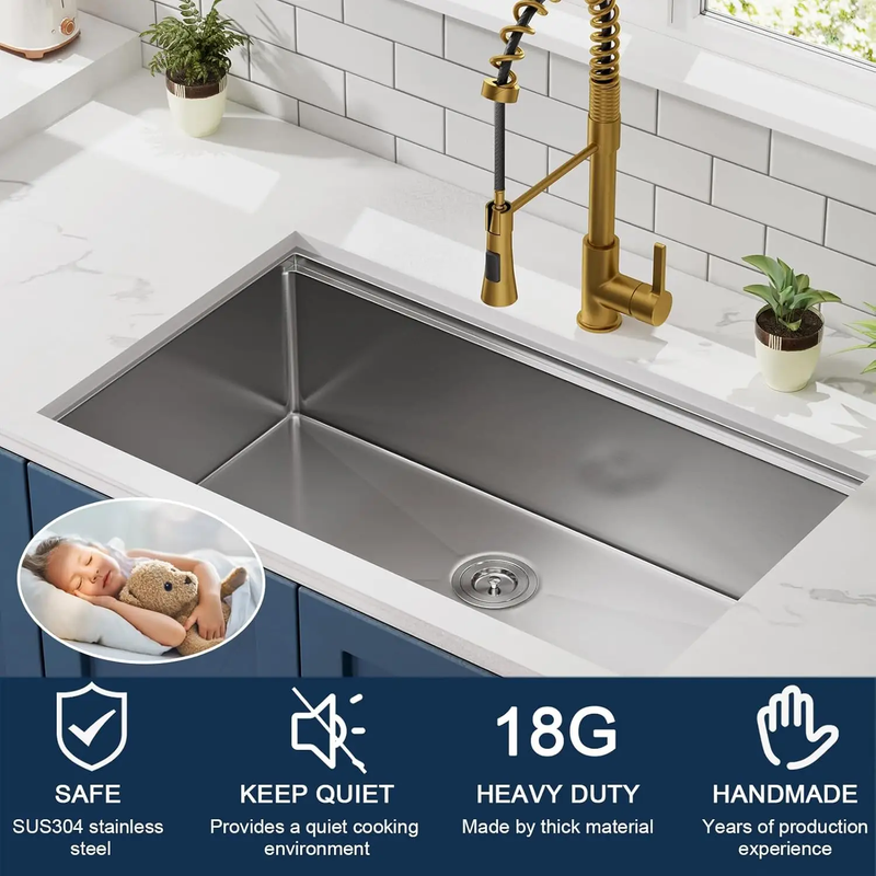 30" Undermount Workstation Stainless Steel Kitchen Sink by HouseOfZazla