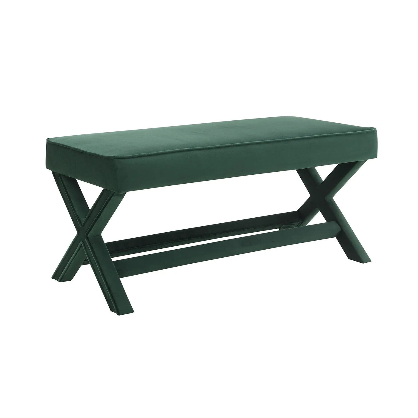 Comfort Double Bench Upholstered With X Crossed Legs by HouseOfZazla