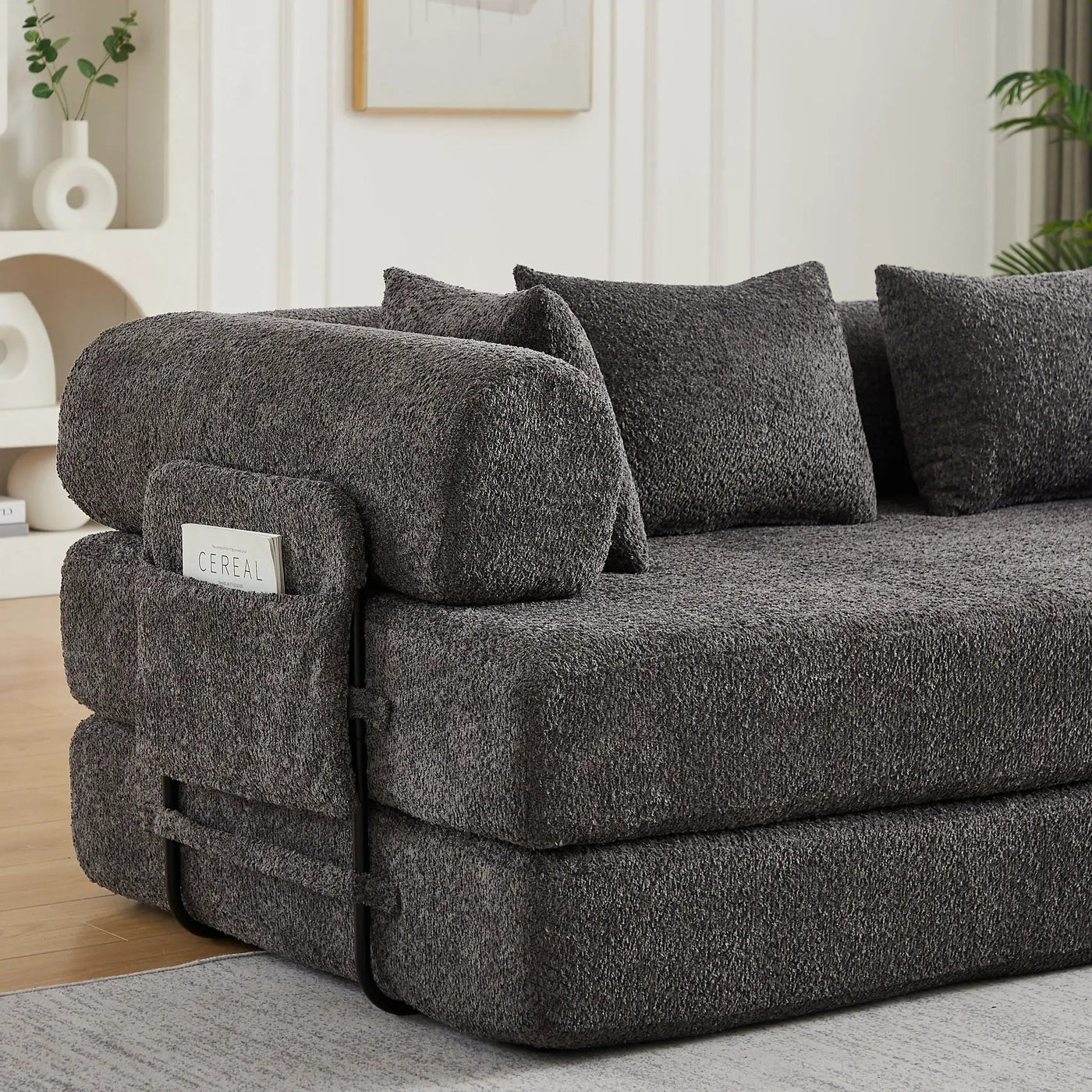 Convertible Sleeper Sofa Bed With Cylindrical Pillow by HouseOfZazla